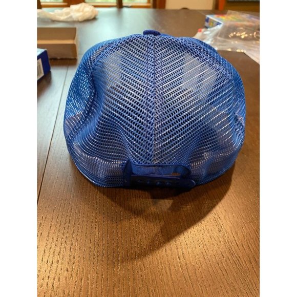 VIntage 80s ATLANTA BRAVES Blue AJD Made USA Baseball mesh snapback hat cap NOS - Picture 4 of 8